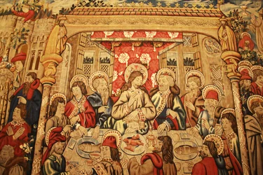 Vatican Museum: Tapestry with the Last Supper (from Episodes from the Passion, Tournai?, late 15th century) (Galleria di San Pio V, St Pius V Gallery)